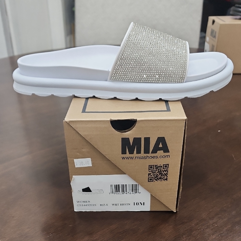 MIA White and Silver Sandals